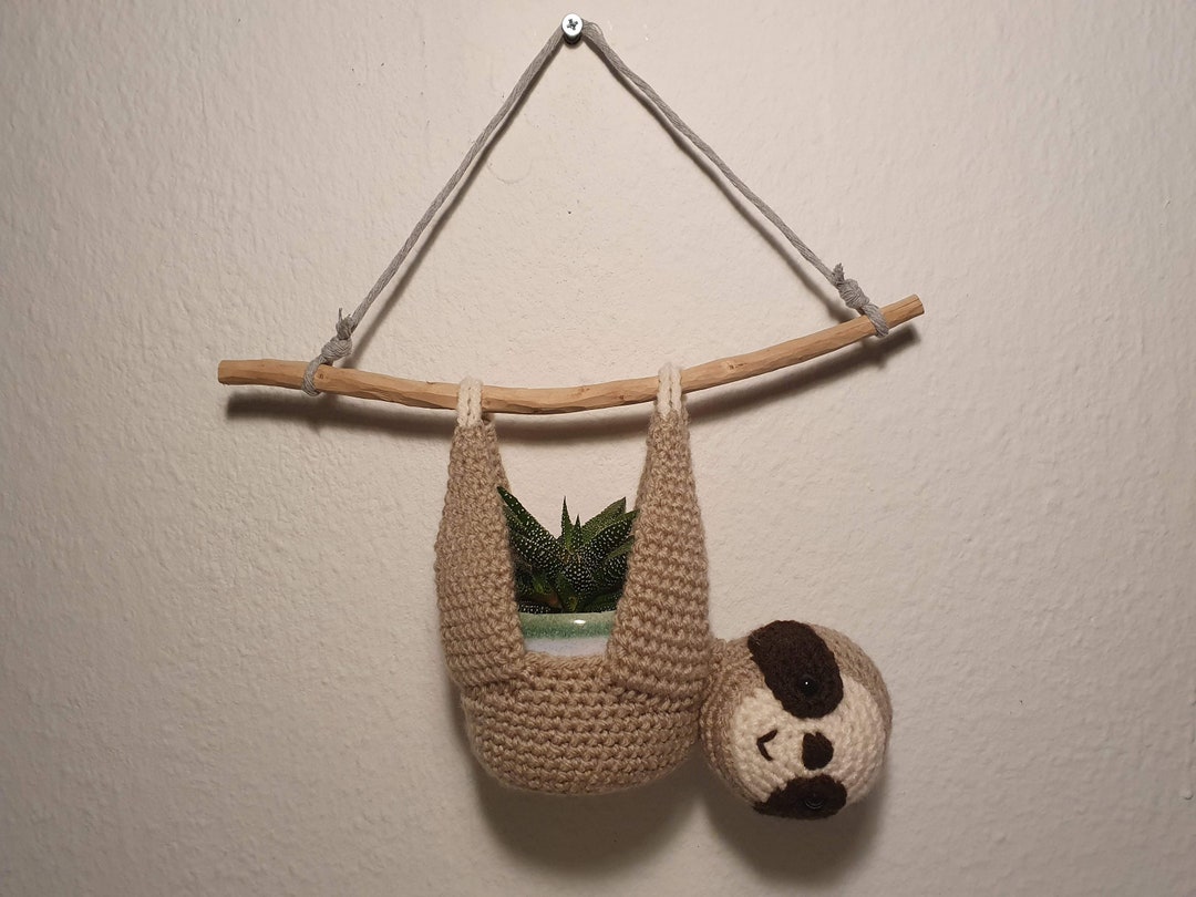 Faultier Blumenampel Häkelanleitung Etsy.de