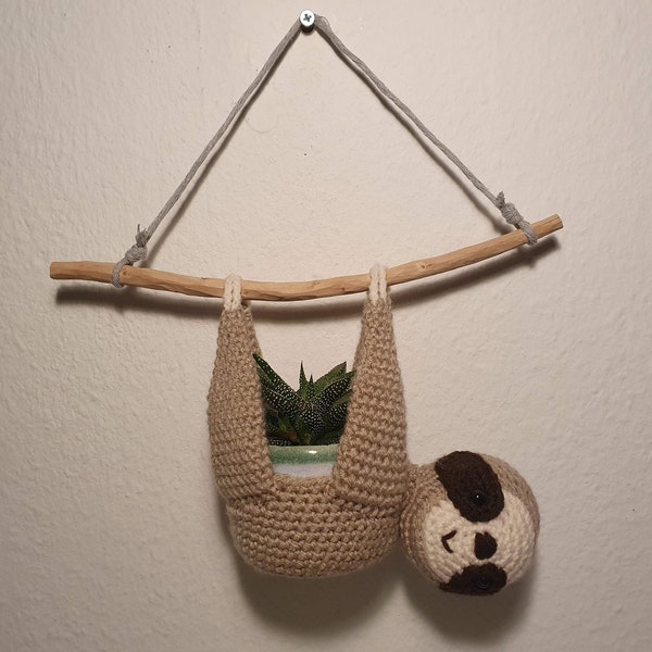 Sloth plant hanger crochet pattern