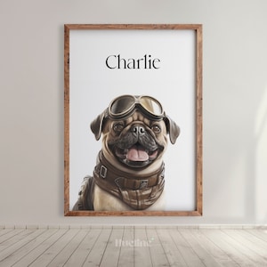 Custom Pilot Pet Portrait from Photo, Pet Painting, Birthday Gift, Memorial Gift, Unique Personalized for Graduation Gift