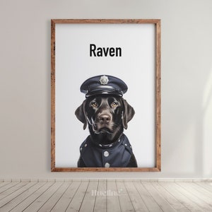 Ritratto personalizzato di un animale domestico poliziotto da foto, dipinto di animali domestici, regalo di compleanno, regalo commemorativo, regalo personalizzato unico per proprietari di animali domestici, regalo di laurea