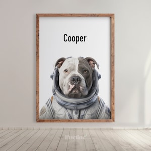 Ritratto di astronauta personalizzato da foto, dipinto di animali domestici, regalo di compleanno, regalo commemorativo, regalo personalizzato unico per proprietari di animali domestici
