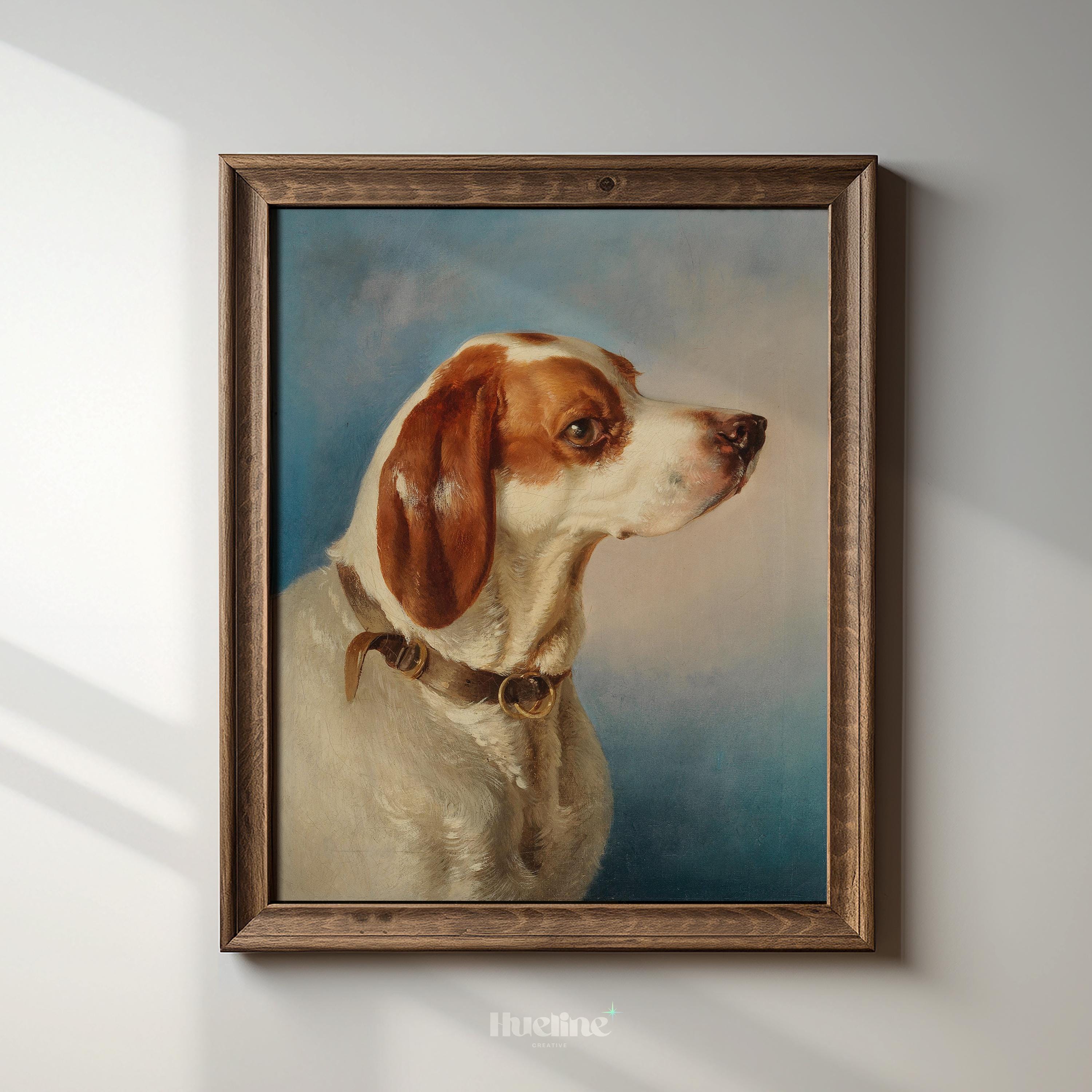 Vintage Dog Portrait Art Print – Classic Canine Painting Wall Decor ...