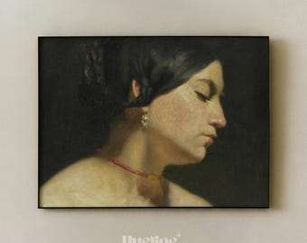 Mary Magdalene Art Print, Vintage Religious Portrait, Biblical Wall Art, Dark Academia Decor - L1267