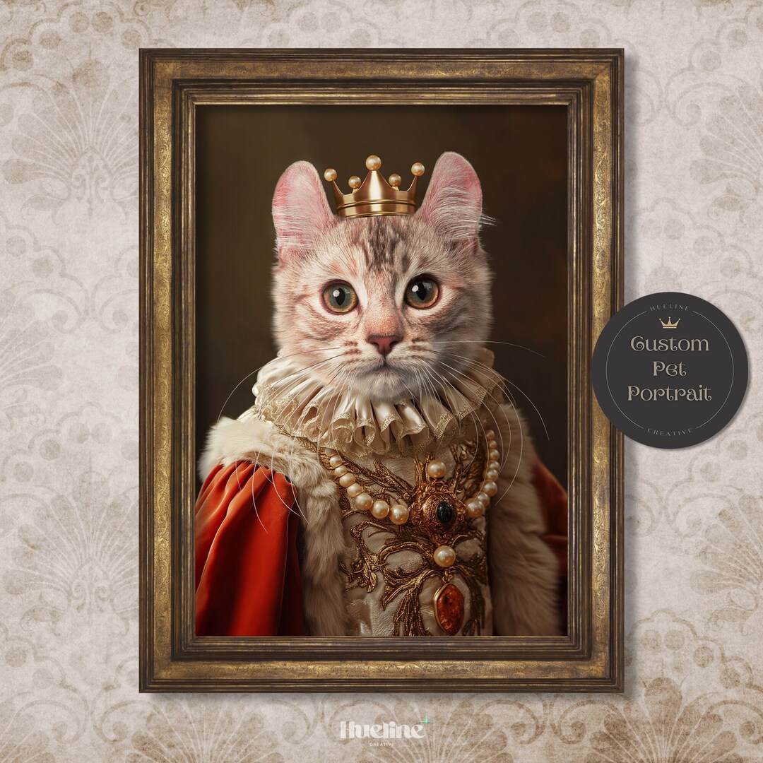 Custom Renaissance Pet Portrait: Royal King or Queen Cat Art - Etsy