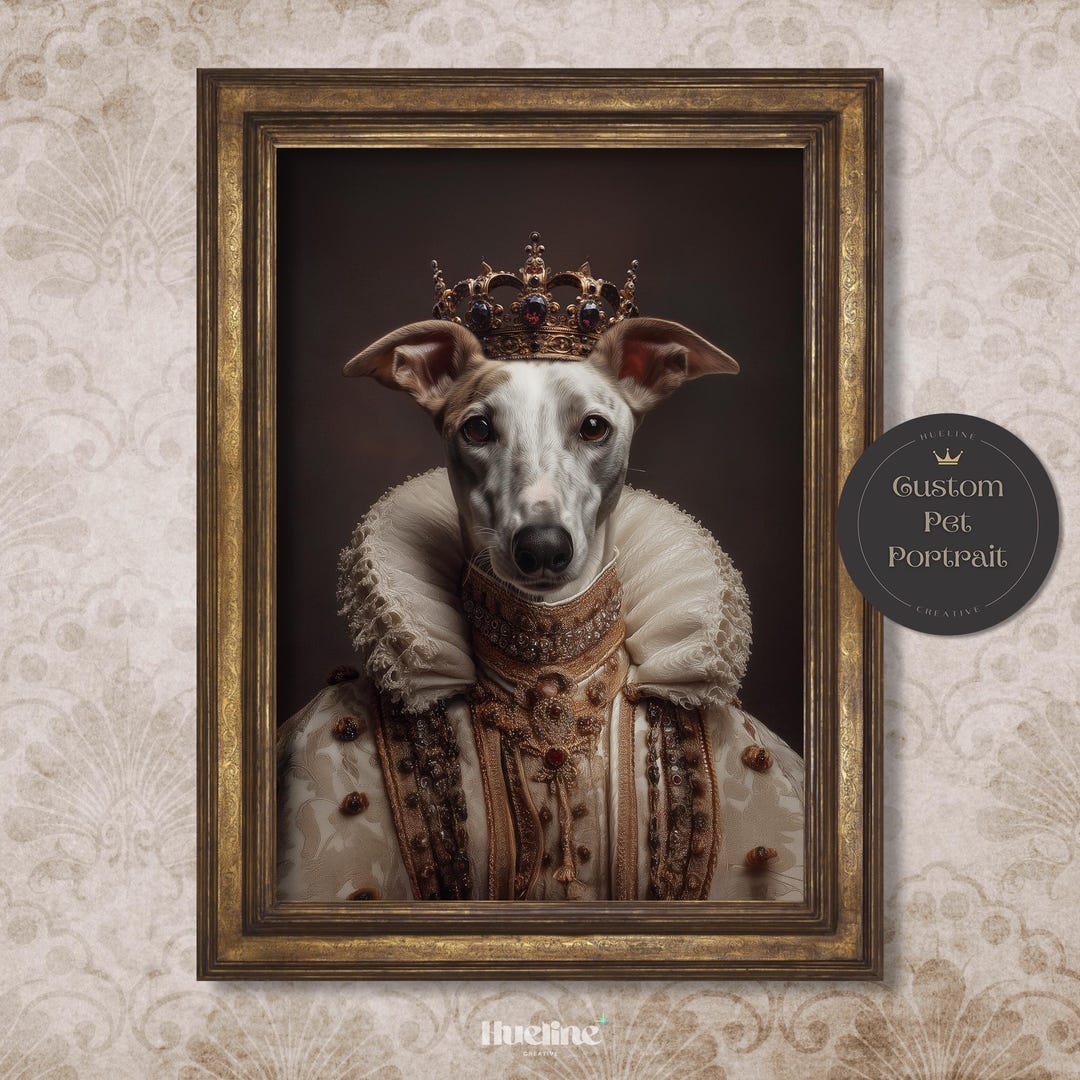 Custom Renaissance Royal Pet Portrait: Regal Dog or Cat Art, Digital ...