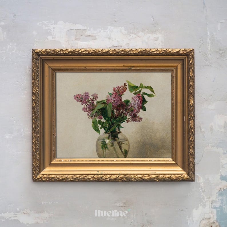 vintage-floral-wall-art-lilac-flowers-in-vase-painting-classic