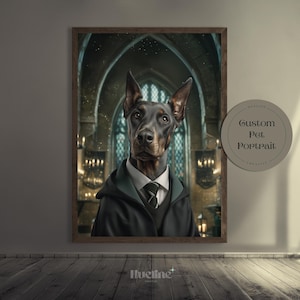 Custom Pet Portrait in Wizard Robe Magical Custom Dog Art, Fantasy Inspired Gift for Pet Lovers