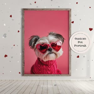 Furry Love Custom Pet Portrait from Photo Perfect Mothers Day Pet Funny Gift Home Decor Card Pet Wall Art Gift for Pet Lover