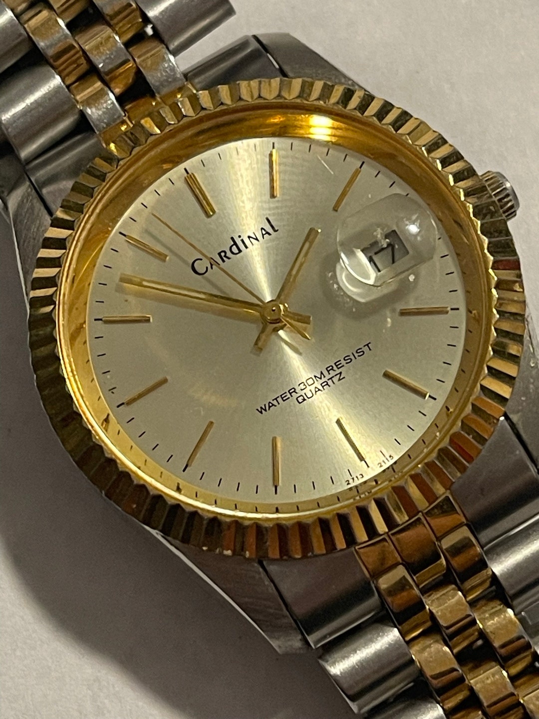 Cardinal Mens Gold Tone President Calendar Quartz Watch 2713 Cardinal Mens Gold Tone President Calendar Quartz Watch 2713