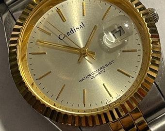 Cardinal Mens Gold Tone President Calendar Quartz Watch 2713 Cardinal Mens Gold Tone President Calendar Quartz Watch 2713