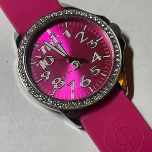 Juicy‎ Couture black label pink silicon strap silver face rainbow dial watch new Juicy Couture Women main image 4