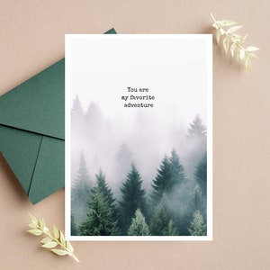 Tarjeta romántica para él / Tarjeta para esposo / Regalo para amantes de la naturaleza / Regalo para amantes de la naturaleza / Tarjeta de felicitación de naturaleza / Canva imprimible y editable digitalmente