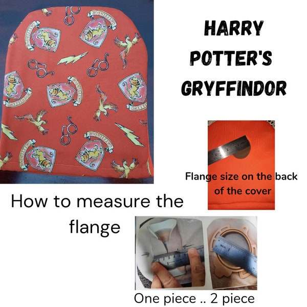 Stoma bag cover.  Harry Potter's Gryffindor. 2 " -2 1/2" flange x 8" length. Stretch back , open bottom. Reversible.