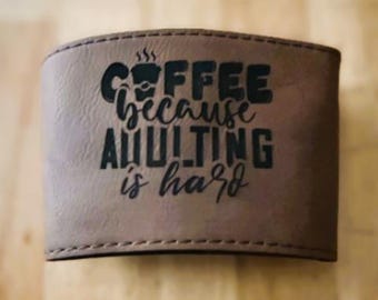 Premium Custom Leatherette Cup Sleeve hot/cold