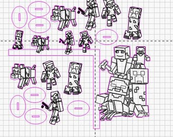 Minecraft type door hanger, designed to be laser cut *digital file only* contact us for the wooden cut-out product cost