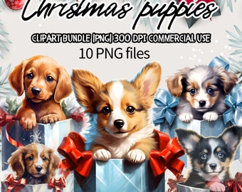 CHRISTMAS Puppies Dogs PNG Clipart, Png Bundle, HQ png clipart, cute puppy clipart, Pets clipart, Kids Clipart, Dog Clipart, Nursery Decor