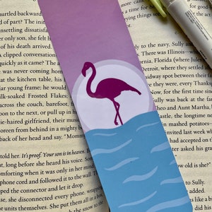 Flamingo Bookmark, Double Sided Print Laminated, Book Enthusiast Gift