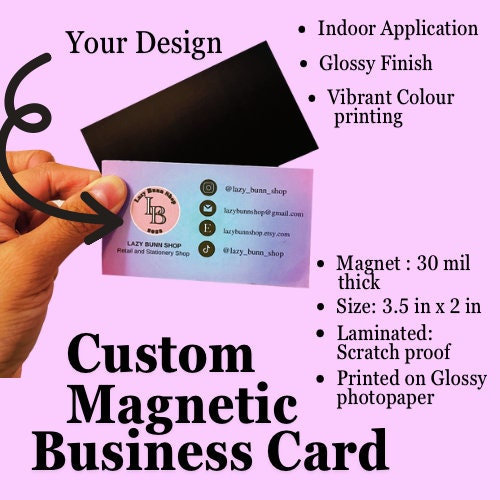 [3.5x2] Peel & Stick Business Card Magnets Adhesive DIY Promotional Pack