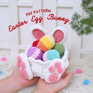 Osterei Häschen Häkelanleitung, Amigurumi Häkelanleitung, Ostertag Häkelanleitung, Kaninchen Häkelanleitung, Ostern Ornament häkeln
