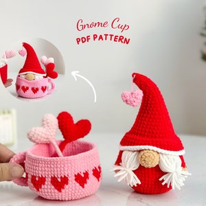 Patrón de crochet para el novio en una taza: Amigurumi de San Valentín (Patrón PDF)