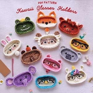 Kawaii Crochet Glasses Holder Patterns: Animal Bundle (PDF Pattern)