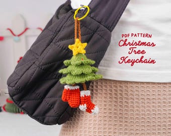Christmas Tree Keychain Crochet Pattern, Christmas Keychain Crochet PDF, Festive Crochet Tutorial, DIY Gift Idea Pattern, PDF Tutorial