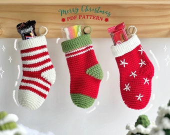 Combo 3in1 Christmas Stocking Crochet Pattern, Christmas Stocking Decoration, Christmas Crochet Pattern