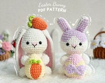 Bunny Couple Crochet Pattern: Easter Ornament (PDF Pattern)