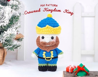 Crowned Kingdom King Crochet Pattern, Fantasy Character Amigurumi, Handmade Soft Doll Instructions, Digital Plush Design, PDF Pattern