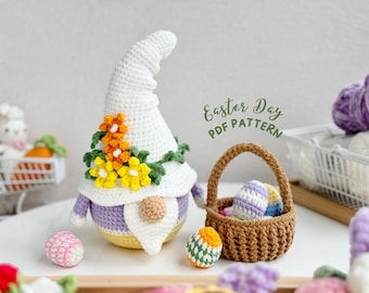 Easter Gnome Crochet Pattern, Spring Amigurumi Crochet Pattern, Easter Amigurumi Patterns, Easter Ornament Crochet
