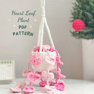 Pothos Car Hanging Pattern, Plant Car Hanging Crochet Pattern, Valentine Crochet Pattern, Car Hanging Crochet Pattern