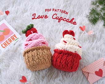 Love Cupcake Amigurumi Crochet Pattern: Valentine Ornament (PDF Pattern)