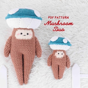 Mushroom Crochet Pattern Duo: Amigurumi Vegetable Plush Set (PDF Pattern)
