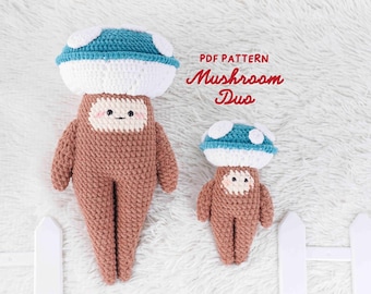Mushroom Crochet Pattern Duo: Amigurumi Vegetable Plush Set (PDF Pattern)