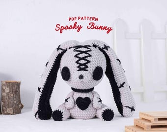 Halloween Bunny Crochet Pattern: Amigurumi PDF Decoration (Digital Download)