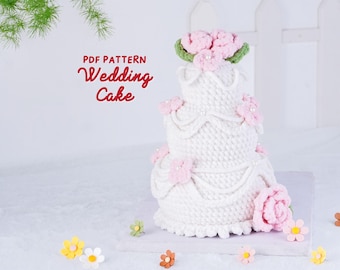 Wzór na szydełkowy tort weselny: Deser amigurumi Celebration (wzór PDF)