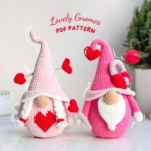 Love Couple Gnome Crochet Pattern, Valentine Crochet Pattern, Heart Crochet Pattern, Love Crochet Pattern image 1