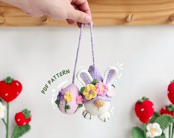 Bunny Car Hanging Crochet Pattern: Easter Ornament (PDF Pattern)