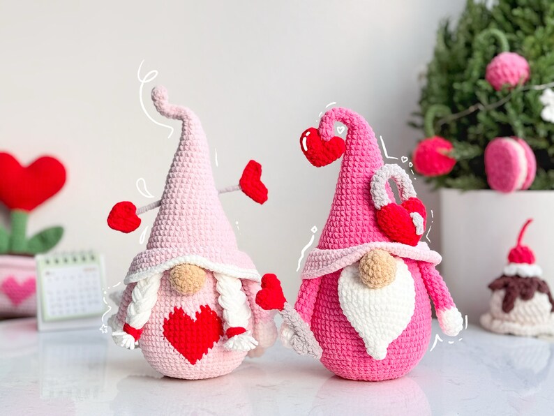 Love Couple Gnome Crochet Pattern, Valentine Crochet Pattern, Heart Crochet Pattern, Love Crochet Pattern image 7