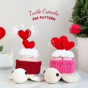 Couple Turle Cupcake Crochet Pattern , Turle Cupcake Pattern, Valentine Crochet Pattern, Valentine Easy Crochet Pattern