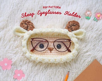 Sheep Eyeglasses Holder Crochet Pattern: Amigurumi PDF English