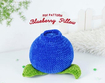 Blueberry Pillow Crochet Pattern: Fruit Plush Amigurumi (PDF Pattern)