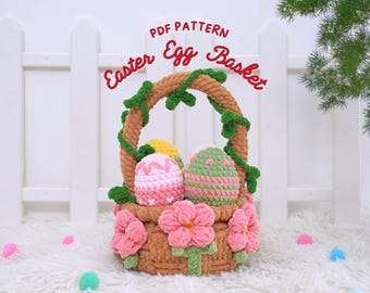 Easter Egg Basket Crochet Pattern: Amigurumi Ornament (PDF Pattern)