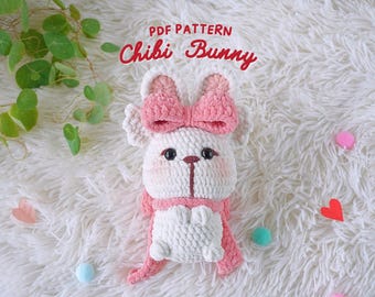 Chibi Bunny Crochet Pattern: Amigurumi Rabbit (PDF Pattern)