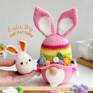 Easter Bunny Gnome Crochet Pattern: Amigurumi Ornament (PDF Pattern)