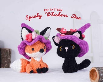 Halloween Crochet Patterns: Fox and Cat Amigurumi (PDF Pattern)