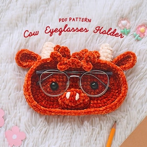 Cow Eyeglasses Holder Crochet Pattern: Amigurumi PDF