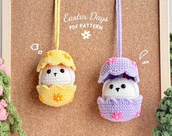 Easter Bunny Car Hanging Crochet Pattern: Egg Ornament (PDF Pattern)
