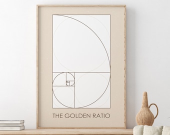 Golden Ratio Quote Print - Fibonacci Spiral Poster - Fibonacci Sequence ...