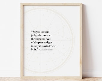 Eckhart Tolle Quote Print, Minimalist Wall Art, Bedroom Quote Art, Present Moment Mantra Poster, Spiritual Wall Art, The Power of Now